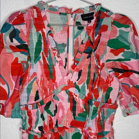 NWT Jessie Zhao Ramona Watermelon Smocked Midi
Dress Size 6 - Picture 3 of 12